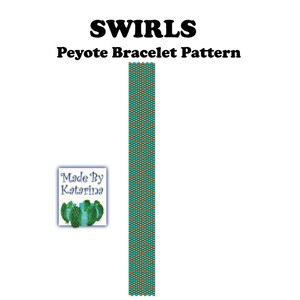 Peyote Pattern / Swirls / INSTANT DOWNLOAD PDF / Peyote Bracelet Pattern / One Drop Even Peyote / Geometric Pattern / Beginner Pattern image 2