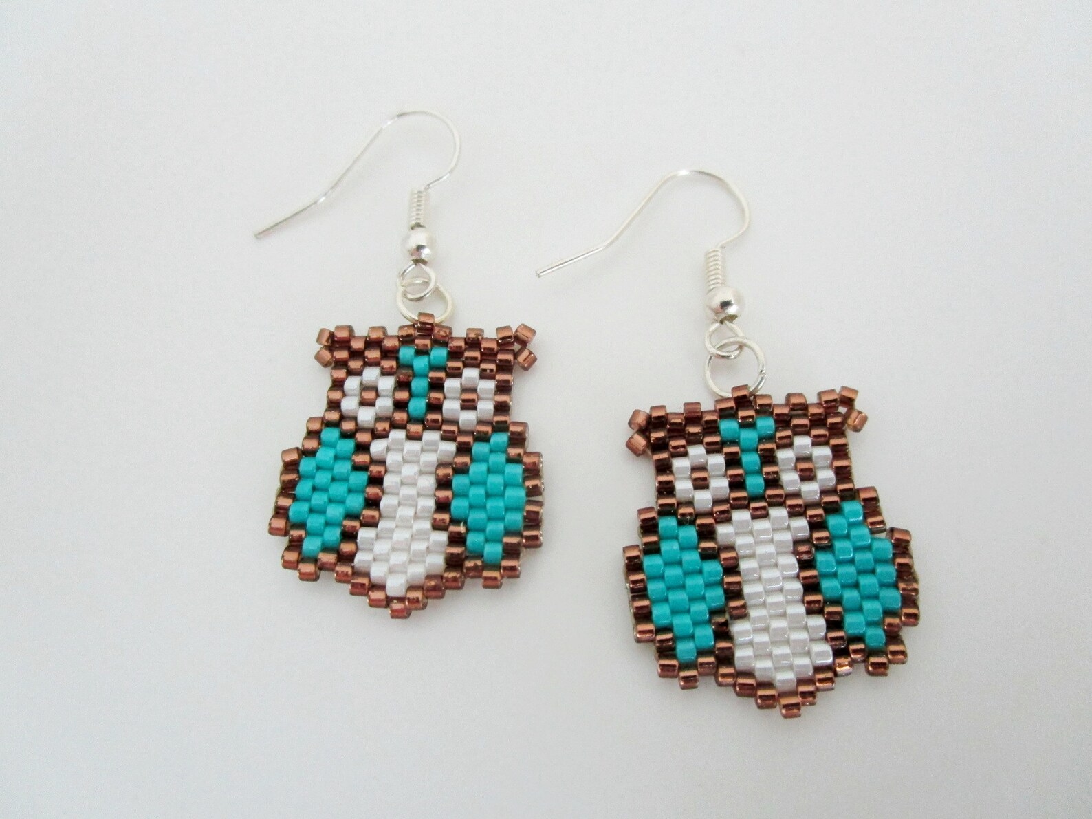 Beaded Owl Earrings / Seed Bead Jewelry / Sterling Silver Etsy Canada