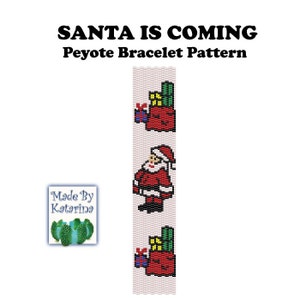 Peyote Bracelet Pattern Santa is Coming / INSTANT DOWNLOAD PDF