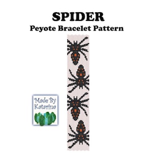 Peyote Pattern Spider INSTANT DOWNLOAD PDF Peyote Stitch Bracelet Pattern Halloween Peyote Pattern / Two Drop Even Peyote image 3