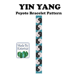 Peyote Bracelet Pattern Yin Yang / INSTANT DOWNLOAD PDF