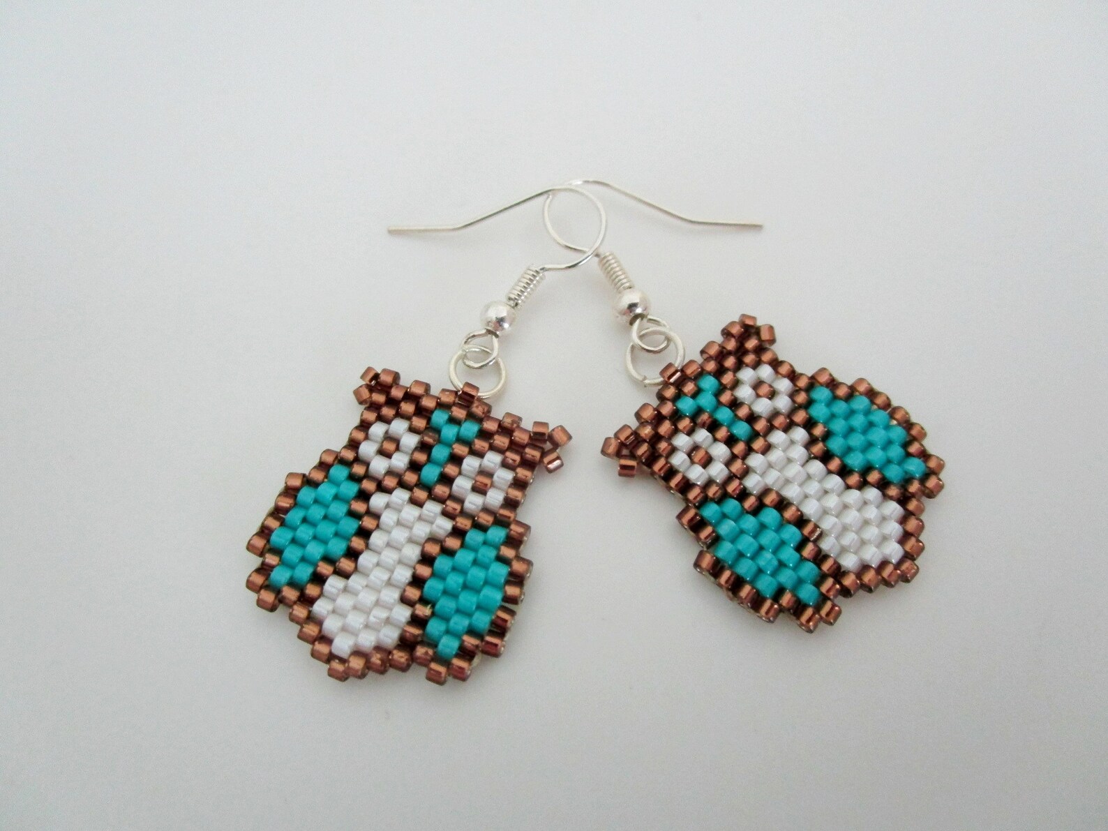 Beaded Owl Earrings / Seed Bead Jewelry / Sterling Silver Etsy Canada