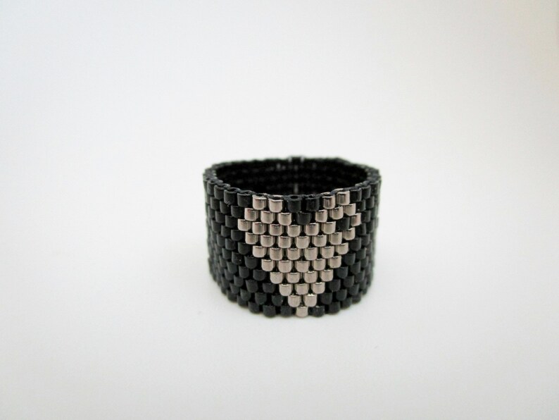 Beaded Peyote Heart Ring / Seed Bead Jewelry Etsy