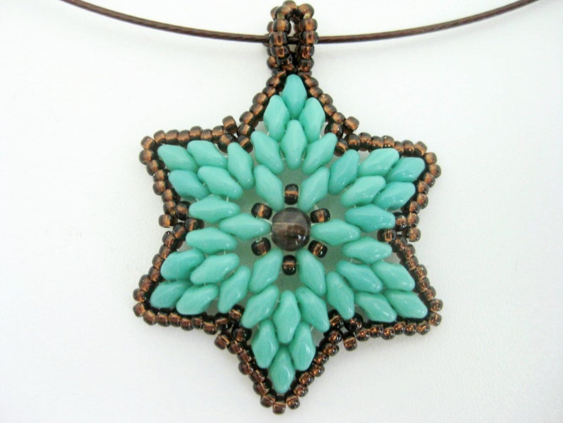 Beaded Superduo Pendant / Seed Bead Necklace / Flower Jewelry - Etsy