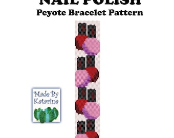 Wzór na bransoletkę Peyote Lakier do paznokci / NATYCHMIASTOWE POBIERANIE PDF