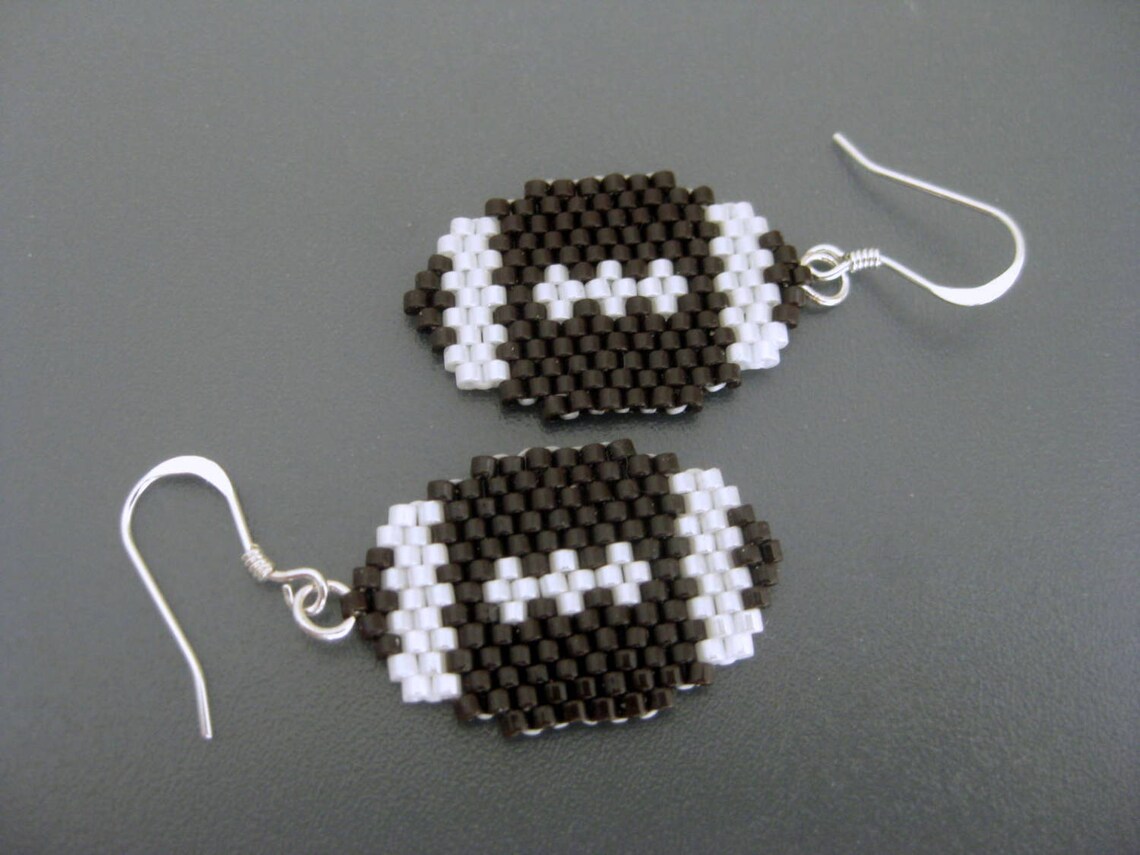 Football Beaded Earring