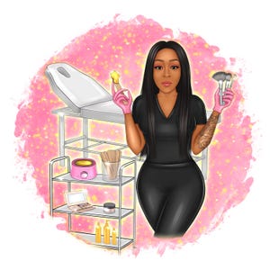 Custom cartoon logo, digital portrait, logo design, small business logo, esthetician, massage, makeup, nail tech, healthcare, fitness, wax