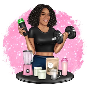 Custom cartoon logo, digital portrait, logo design, small business logo, esthetician, massage, makeup, nail tech, healthcare, fitness, wax