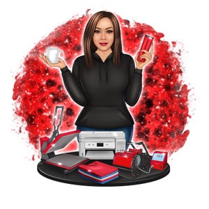Custom cartoon logo, digital portrait, logo design, small business logo, crafting, heat press, printer, t-shirt, tumbler maker, vinyl roll