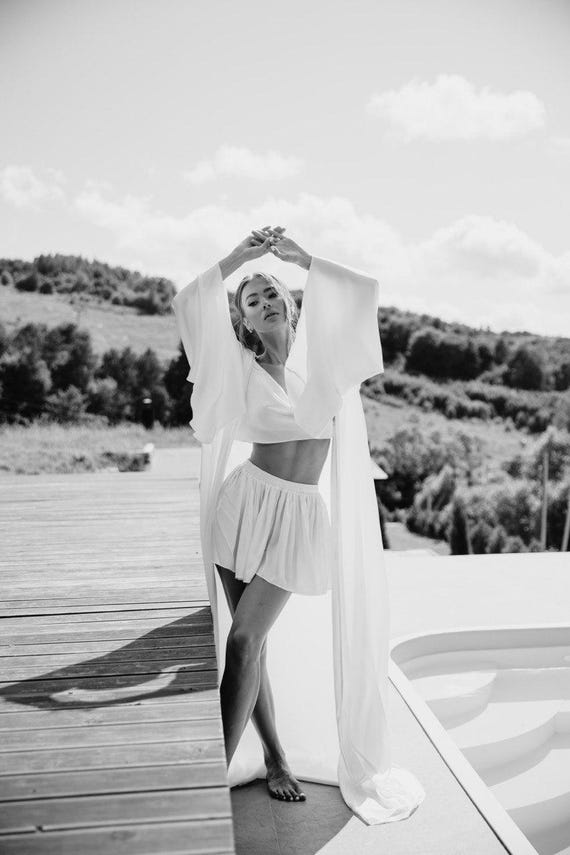 Pigiama da sposa in seta, pigiama da sposa per la mattina nuziale