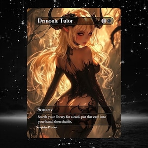 Demonic Tutor - Proxy Full Art Custom Altered Art Card