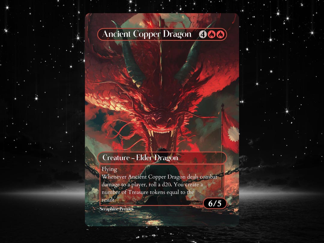Ancient Copper Dragon - Proxy Full Art Custom Altered Art Card - Etsy