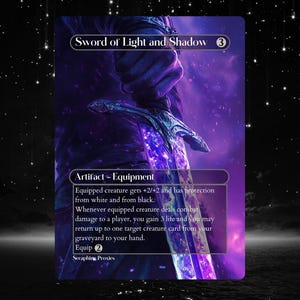 Sword of Light and Shadow - Proxy Full Art Custom Altered Art Card
