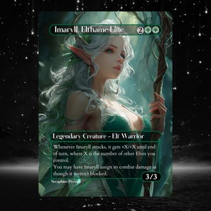 Imaryll, Elfhame Elite - Carta artistica modificata personalizzata Proxy Full Art