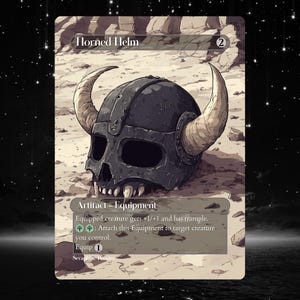 Horned Helm - Proxy Full Art Custom Altered Art Card