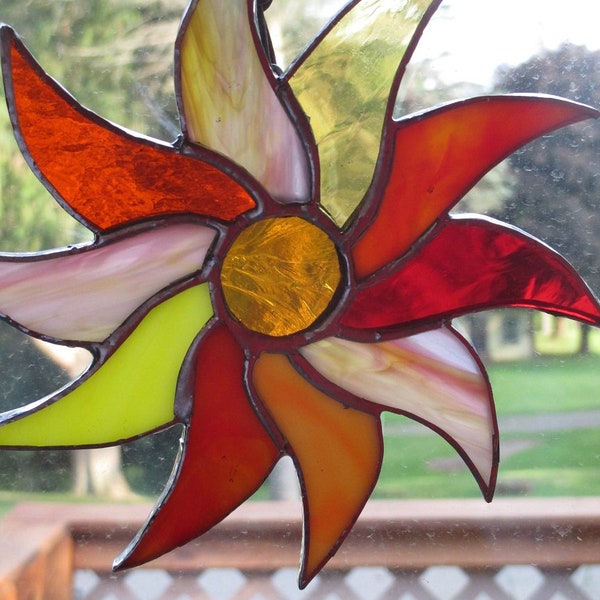 small stained glass sun burst