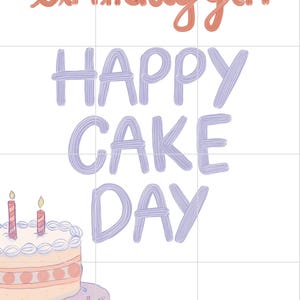 Carte d'anniversaire à imprimer pour gâteau Carte d'anniversaire pour gâteau Carte d'anniversaire pour fille à imprimer à la maison Carte de joyeux anniversaire pour elle en téléchargement numérique