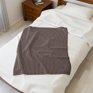 Rustic burgundy stripe blanket for living room