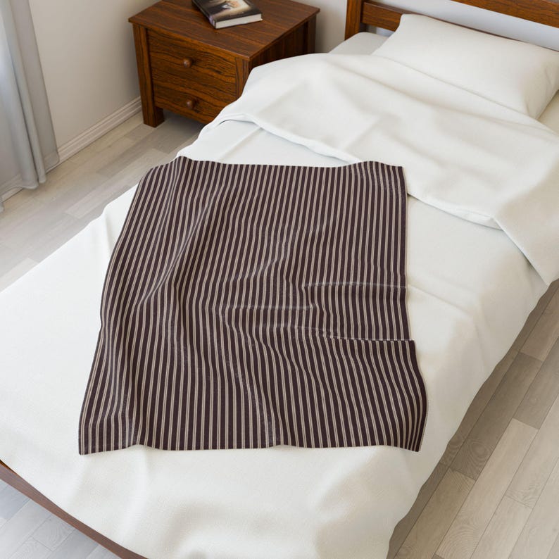 Rustic burgundy stripe blanket for living room