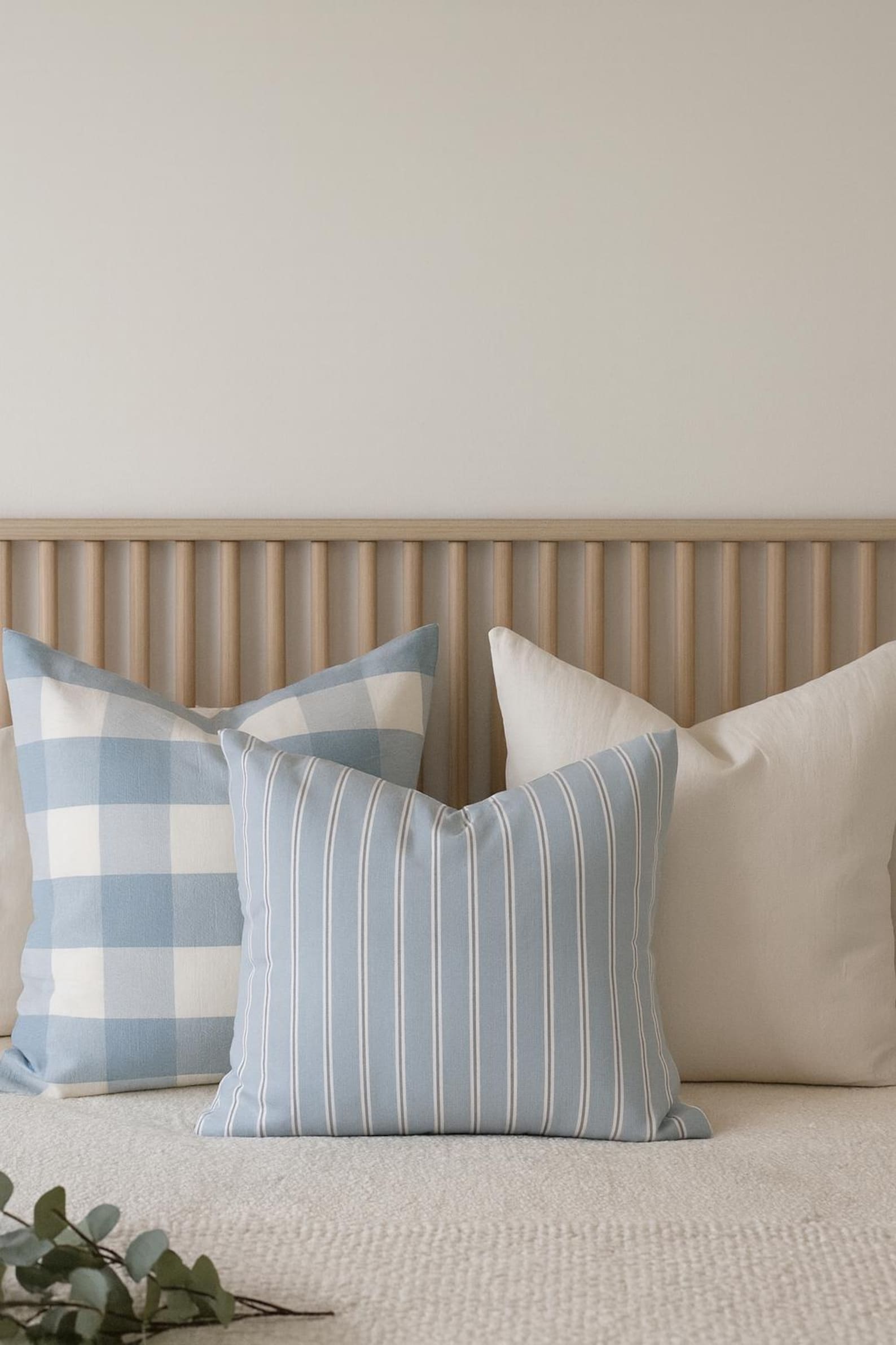 Light Blue Striped Pillow Cover, Coastal Nautical Throw Cushion Cover