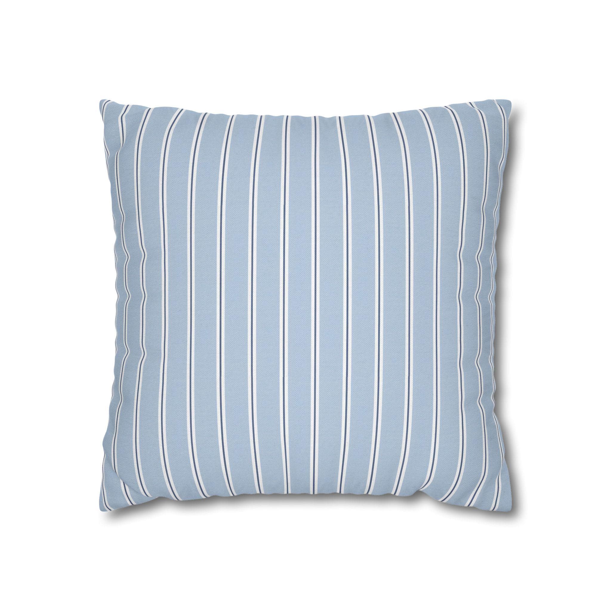Light Blue Striped Pillow Cover, Coastal Nautical Throw Cushion Cover