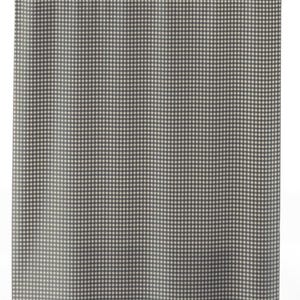 Charcoal gray and off-white gingham fabric shower curtain