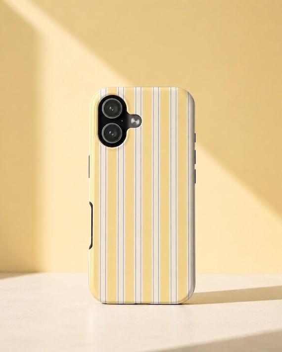 Yellow Blue Striped iPhone Case, Summer Vibrant Aesthetic Minimalist Line  for iPhone 17 16 15 14 13 Pro Max, Butter Yellow Chic Trendy Cover - Etsy