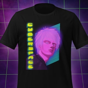 Cyberpunk Shirt Neon Vaporwave Synthwave Shirt Scifi Shirt Futuristic Clothing Japanese Harajuku Rave Shirt Tech Wear Graphic T-Shirt Pink