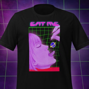 Cyberpunk Shirt Neon Vaporwave Shirt Synthwave Scifi Shirt Futuristic Clothing Retro Alt Clothing Harajuku 80s 90s Tech Wear Graphic T-Shirt