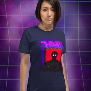 Weirdcore Shirt Dreamcore Shirt Alt Clothing Weird Shirt Harajuku Goth Shirt Grunge Clothing Japanese Streetwear Horror Trippy Art Rave Shirt Graphic T-Shirt navy