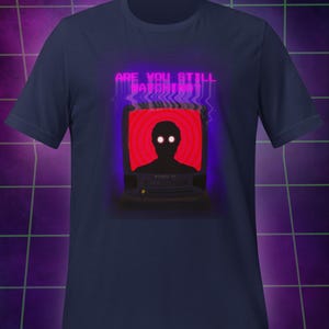 Weirdcore Shirt Dreamcore Shirt Alt Clothing Weird Shirt Harajuku Goth Shirt Grunge Clothing Japanese Streetwear Horror Trippy Art Rave Shirt Graphic T-Shirt navy