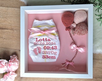 Bestickte Windel, Geburtsgeschenk, Geschenk