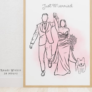 Custom Line Drawing From Photo One Line Drawing Custom Couple Portrait Custom Family Gift Personalized Anniversary Gift Wedding Gift For Her
