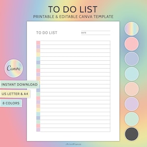 Editable To Do List Template: Minimalist Printable Task Tracker (A4/US Letter) (Canva PDF Download)
