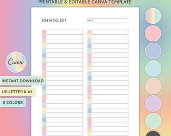 空白のチェックリスト（印刷可能なPDF）、空白のToDoリスト（編集可能なCanva）、ミニマリストのToDoリスト、基本的なチェックリスト、基本的なToDoリスト、カスタマイズ可能なチェックリスト