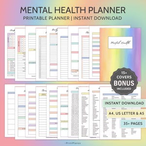 Mental Health Journal And Planner Printable Therapy Journal Bundle Mentalhealth Planner Wellness Journal Mental Health Plan Anxiety Journal