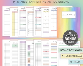 Homeschool Planner Printable Teacher Planner Lesson Planner Attendance Academic Planner Weekly Schedule Homeschool Planner Pages Reading Log