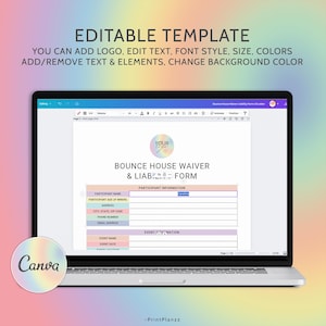 Bounce House Liability Waiver Form Template Bounce House Rental Agreement Contract Liability Release Form Bounce House Business Forms Canva