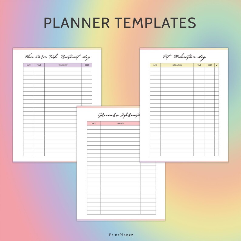 Pet Care Planner Printable Dog Care Planner Printable Pet Planner PDF Dog Health Tracker Pet Care Journal Dog Care Organizer Vet Appointment