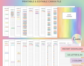 Event Planner Printable Party Planner Bundle Editable Party Event Planning Book Wedding Bachelorette Birthday Party Graduation Party Budget
