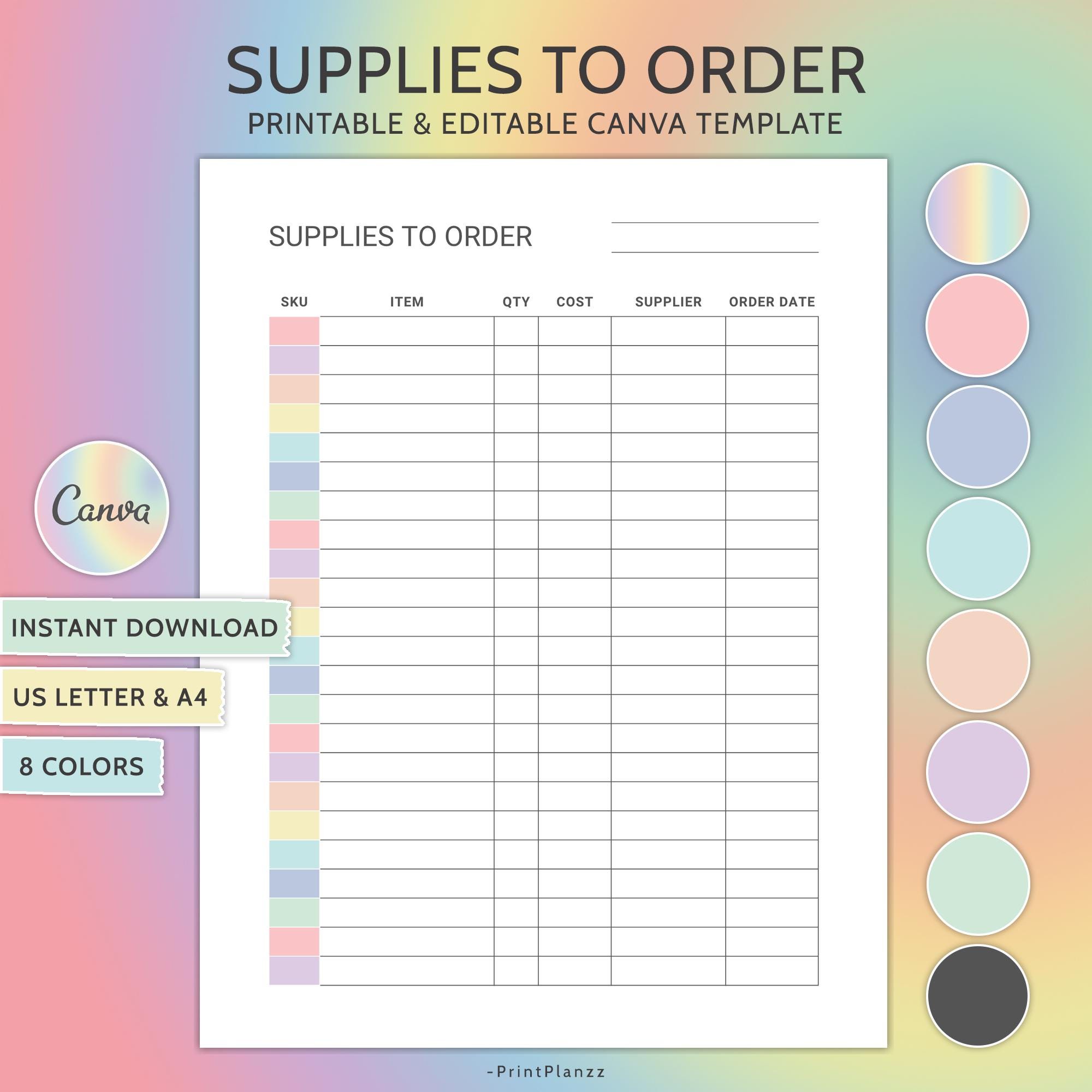 Office Supply Order Form - Etsy