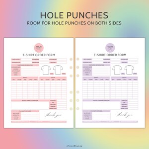 Tshirt Order Form Editable Template T-Shirt Order Form Template T Shirt Order Form Custom Order Form Small Business Form Purchase Order Form