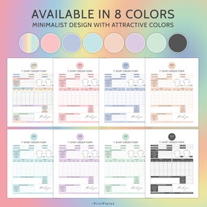Tshirt Order Form Editable Template T-Shirt Order Form Template T Shirt Order Form Custom Order Form Small Business Form Purchase Order Form
