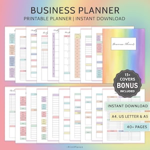 Business Planner Printable Bundle Small Business Planner Home Business Planner Printable Business Plan Business Organizer Business Workbook