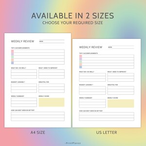 Weekly Review Printable Insert Template Weekly Reflection Journal Pages Weekly Summary Weekly Evaluation Week In Review Editable Canva File