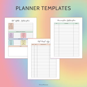 Pet Care Planner Printable Dog Care Planner Printable Pet Planner PDF Dog Health Tracker Pet Care Journal Dog Care Organizer Vet Appointment