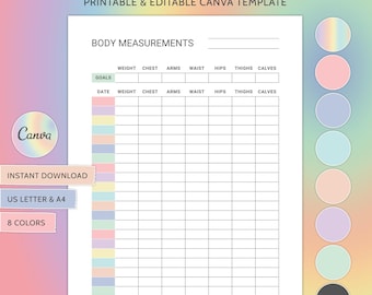 Body Measurement Tracker Printable: Weight Loss Progress (PDF) - Etsy ...