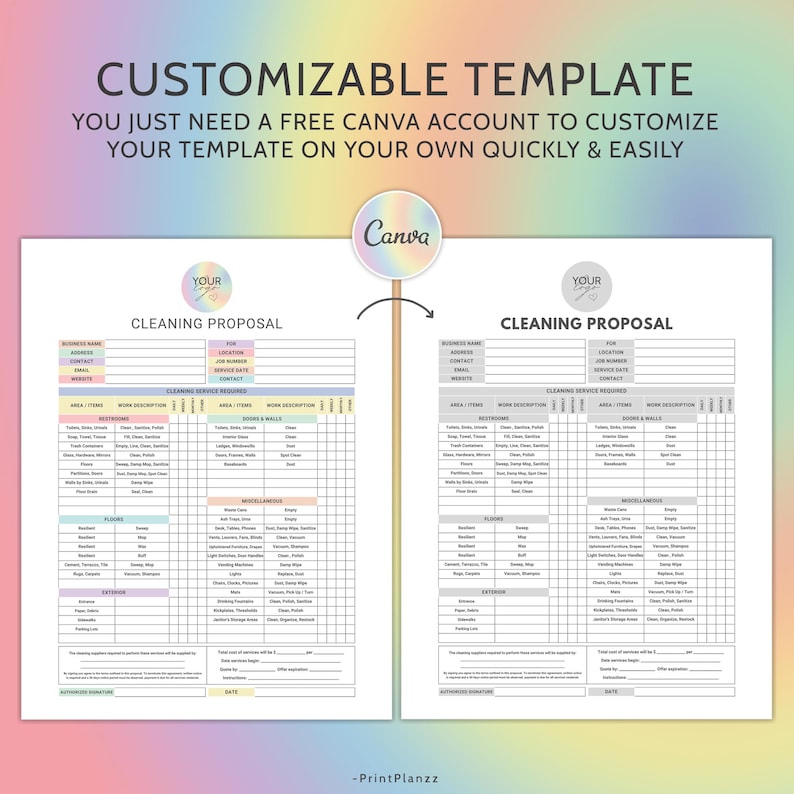 Editable Cleaning Proposal Template Cleaning Service Proposal Business Cleaning Service House Keeping Cleaning Estimate Cleaning Templates