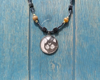 Geüpcycleerde Pretty Guardians Sailor Moon-mangaketting (Luna)