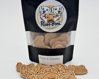 Natural Homemade Apple Banana  Recipe Dog Treats.